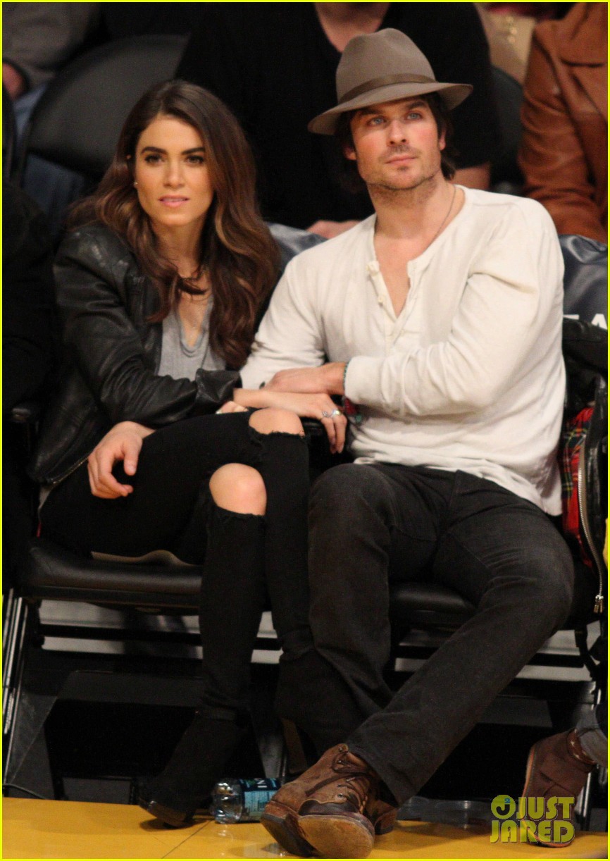Ian Somerhalder and Nikki Reed at a Lakers game Lipstick Alley