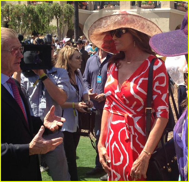 caitlyn jenner wears short red dress for del mar racetracks opening 01