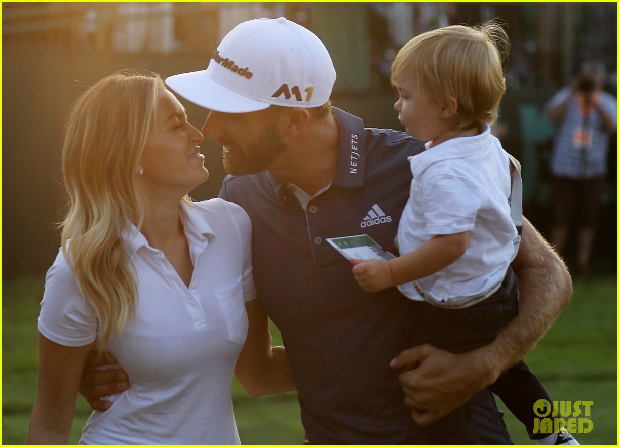 Dustin Johnson Celebrates US Open Win with Girlfriend Paulina Gretzky & Son Tatum! Photo