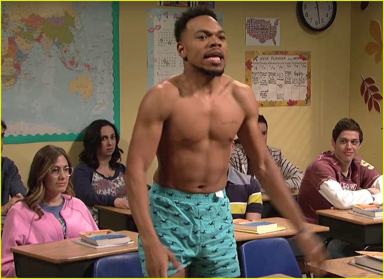 Chance the Rapper Strips Shirtless, Wears Only His Underwear on 'SNL