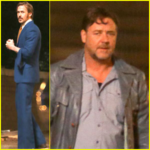 Ryan Gosling Spends His Halloween Filming with Russell Crowe