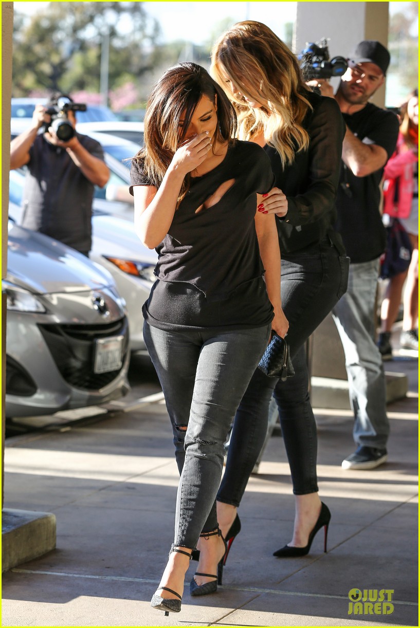 Kim Kardashian Bares Cleavage in Black Cut-Out Shirt ...